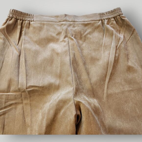 Judith Hart Women's 16 Khaki Tan Brushed Poly Suede-Like Chino Pants - Picture 5 of 9